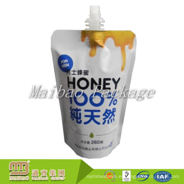 El empaquetado modificado para requisitos particulares barato al por mayor del diseño del gel se levanta la bolsa del canalón para la miel